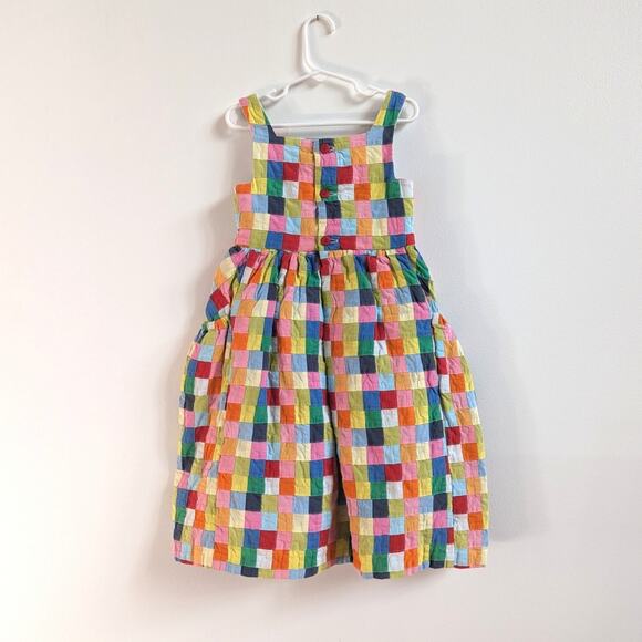Vtg Chocolate Soup Dress Girls Sz 5 Rainbow Patchwork Sundress - Picture 2 of 5